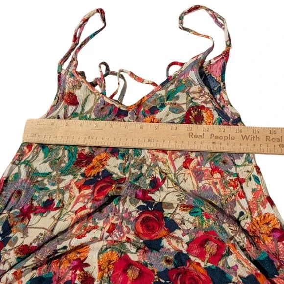 Bishop + Young Dress Floral Romantic‎ Feminine Handkerchief Hem Women's Medium - Picture 3 of 6